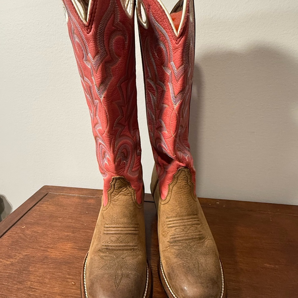 Red and Brown Western Cowboy Boots